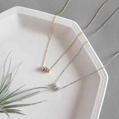 Sparkling Three Charms Necklace