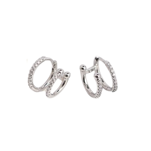 Sparkling Double Circle Hoop Earrings