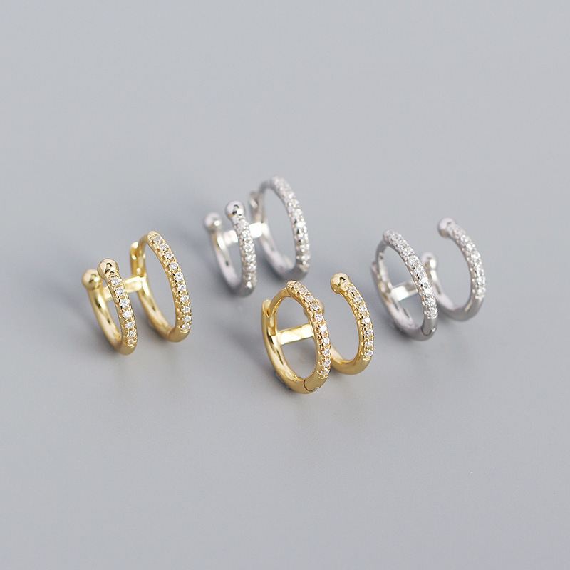 Sparkling Double Circle Hoop Earrings