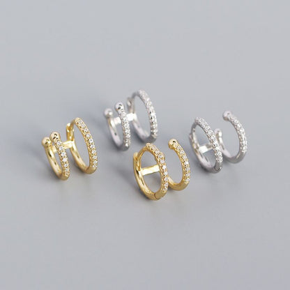 Sparkling Double Circle Hoop Earrings