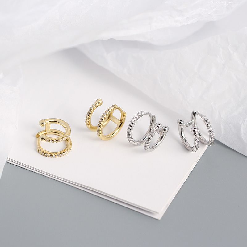 Sparkling Double Circle Hoop Earrings